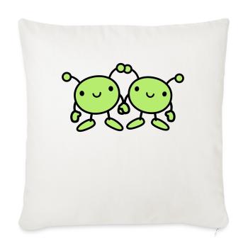 in love alien couple 2 - Sofa pillowcase 17,3'' x 17,3'' (45 x 45 cm) - natural white - Front