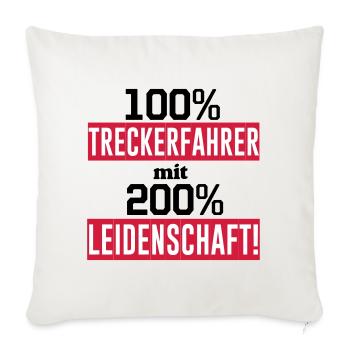 Traktor , Treckerfahrer 200% Leidenschaft ...(25) - Sofakissenbezug 45 x 45 cm - Naturweiß  - Vorne