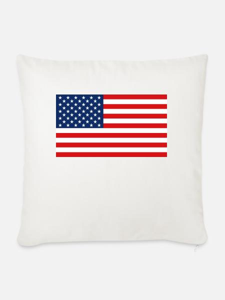 USA Flagge - Flagge - Sofakissenbezug 45 x 45 cm - Naturweiß