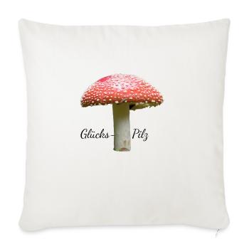 Glückspilz - Sofakissenbezug 45 x 45 cm - Naturweiß  - Vorne
