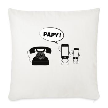 vieux téléphone - Housse de coussin décorative 45 x 45 cm - blanc nature - Devant