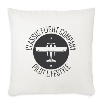 Flugzeug Symbol Fliegen Pilot Piloten Klassiker - Sofakissenbezug 45 x 45 cm - Naturweiß  - Vorne
