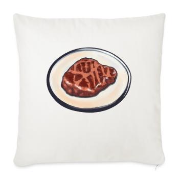 Steak Meat Beef Food and Grilling T-Bone - Sofa pillowcase 17,3'' x 17,3'' (45 x 45 cm) - natural white - Front