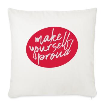 Faites-vous fier de la citation - Housse de coussin décorative 45 x 45 cm - blanc nature - Devant