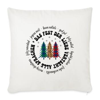 Joyeux Noël Langues - Housse de coussin décorative 45 x 45 cm - blanc nature - Devant