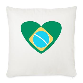 Brazil - Heart - Sofa pillowcase 17,3'' x 17,3'' (45 x 45 cm) - natural white - Front