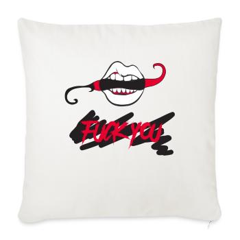 Va te faire foutre - Housse de coussin décorative 45 x 45 cm - blanc nature - Devant