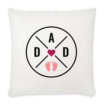 DAD Heart Baby Baby Feet Dad Love Father's Day Dad - Sofa pillowcase 17,3'' x 17,3'' (45 x 45 cm) - natural white - Front