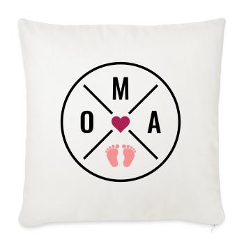 Oma Herz Baby Babyfüße Liebe Farben anpassbar OMA - Sofakissenbezug 45 x 45 cm - Naturweiß  - Vorne