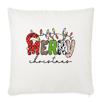 MERRY christmas, Santa hat - Sofa pillowcase 17,3'' x 17,3'' (45 x 45 cm) - natural white - Front