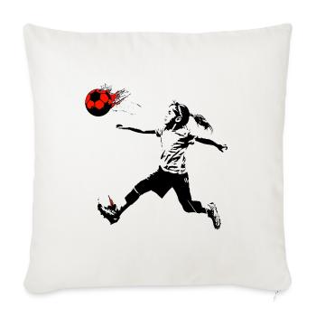 MädchenFussball - Sofakissenbezug 45 x 45 cm - Naturweiß  - Vorne