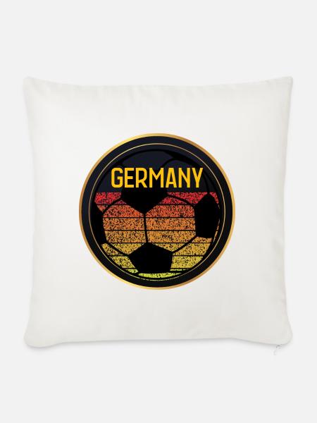 Germany Fußball Deutschland Fußball Fans - Sofakissenbezug 45 x 45 cm - Naturweiß