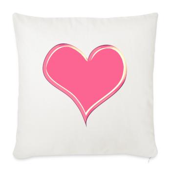 Heart ❤️ Love - Sofa pillowcase 17,3'' x 17,3'' (45 x 45 cm) - natural white - Front