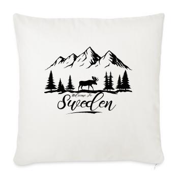 Suède Suède Viking Nordique Scandinavie Solstice d’été - Housse de coussin décorative 45 x 45 cm - blanc nature - Devant