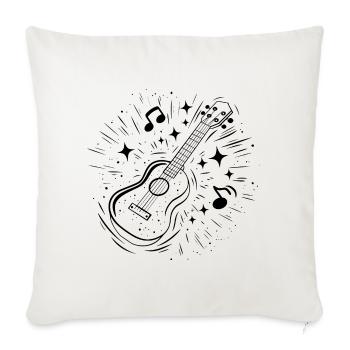 Ukulélé Dessin au trait - Housse de coussin décorative 45 x 45 cm - blanc nature - Devant