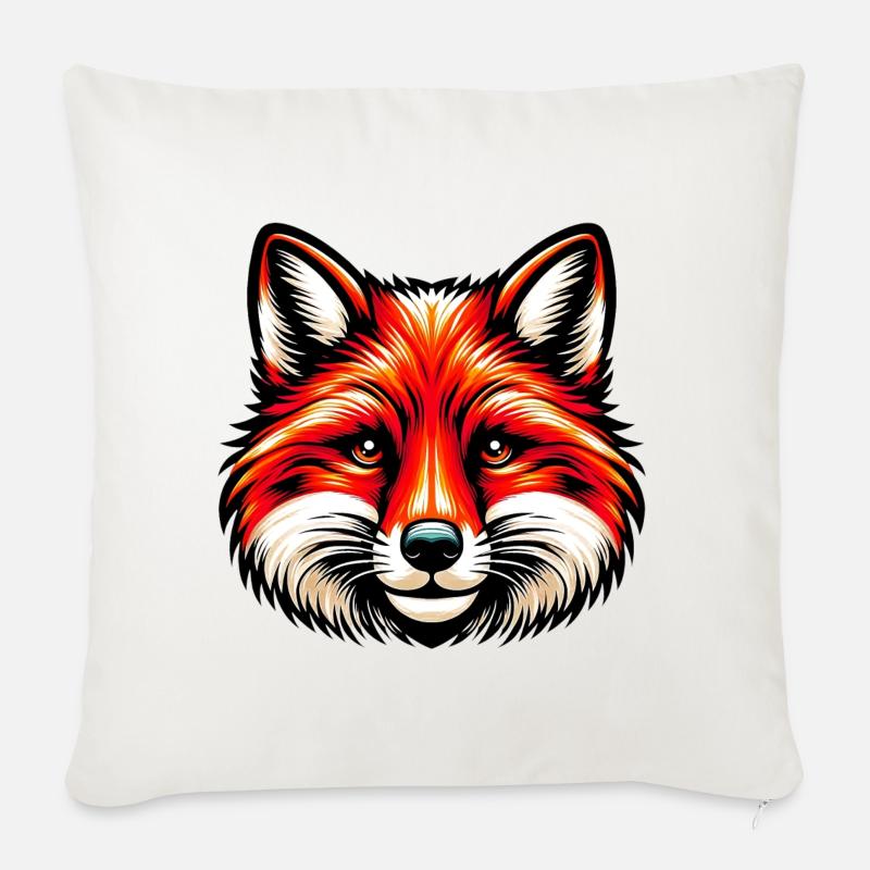 Fuchs - Sofakissenbezug 45 x 45 cm - Naturweiß 
