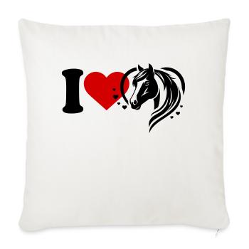 I love horses - Sofa pillowcase 17,3'' x 17,3'' (45 x 45 cm) - natural white - Front