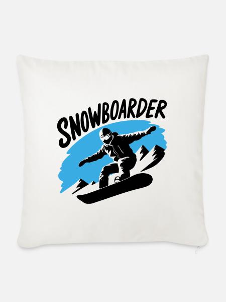 Snowboard Snowboarder Snowboarden Wintersport - Sofakissenbezug 45 x 45 cm - Naturweiß