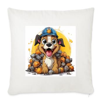Le constructeur canin - Housse de coussin décorative 45 x 45 cm - blanc nature - Devant