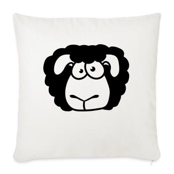 Black Sheep Face Head Funny Scary Cool - Sofa pillowcase 17,3'' x 17,3'' (45 x 45 cm) - natural white - Front