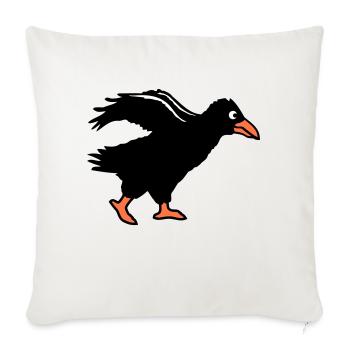 Raven bird walks crow fast running running funny - Sofa pillowcase 17,3'' x 17,3'' (45 x 45 cm) - natural white - Front