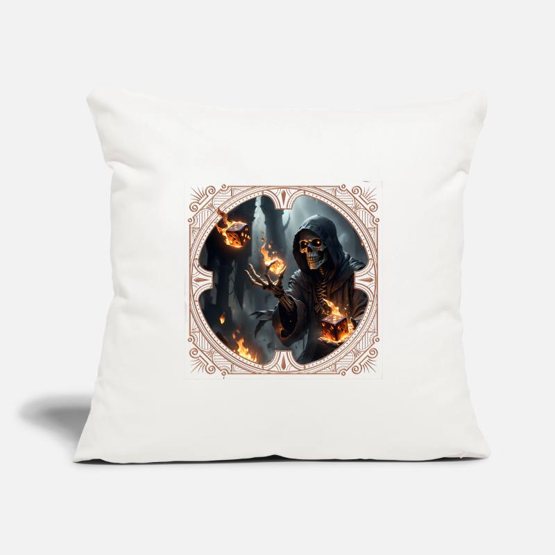 Skeleton Dice Magic and Fire Sofa pillowcase 17,3'' x 17,3'' (45 x 45 cm)