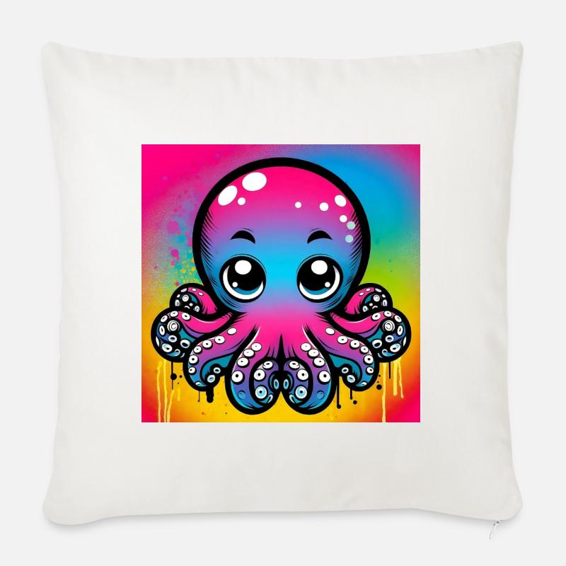 Krake - Sofakissenbezug 45 x 45 cm - Naturweiß 