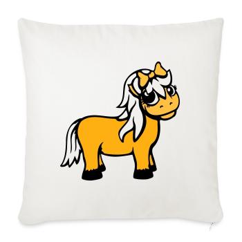 Horse Girl Female Cute Pretty Bow Woman - Sofa pillowcase 17,3'' x 17,3'' (45 x 45 cm) - natural white - Front
