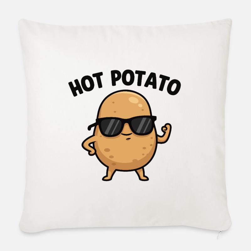 Spud mit Haltung - Sofakissenbezug 45 x 45 cm - Naturweiß