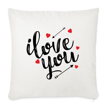 I Love You Declaration Romantic Love Passion - Sofa pillowcase 17,3'' x 17,3'' (45 x 45 cm) - natural white - Front