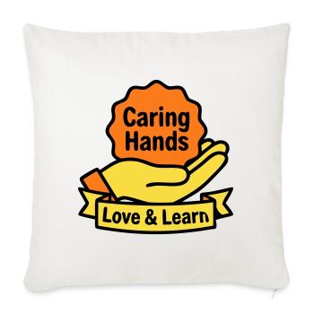 Logo des Mains Attentionnées du blason de Kita - Housse de coussin décorative 45 x 45 cm - blanc nature - Devant
