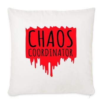 Coordinateur du Chaos Titre drôle Parents Teacher Logo - Housse de coussin décorative 45 x 45 cm - blanc nature - Devant