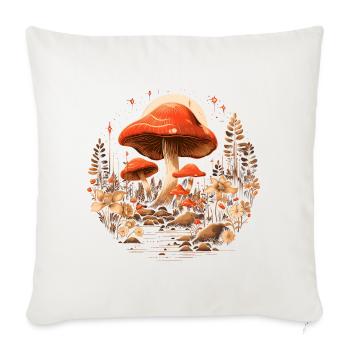 Magische Pilze Waldweg Cottagecore Natur - Sofakissenbezug 45 x 45 cm - Naturweiß  - Vorne