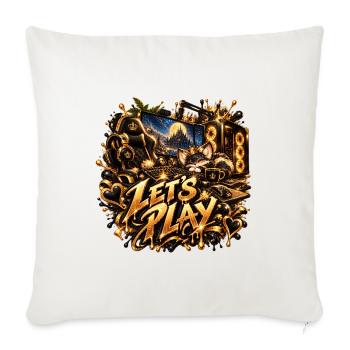 Lets Play Goldenes Gaming-Setup - Sofakissenbezug 45 x 45 cm - Naturweiß  - Vorne