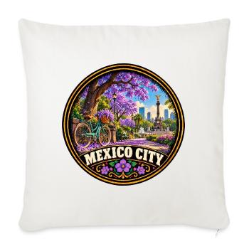 Lila Blumen Dschungel Urlaub Mexiko Stadt - Sofakissenbezug 45 x 45 cm - Naturweiß  - Vorne