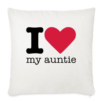 I Love My Auntie - Housse de coussin décorative 45 x 45 cm - blanc nature - Devant