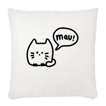 Cat mauzt - line - Sofa pillowcase 17,3'' x 17,3'' (45 x 45 cm) - natural white - Front
