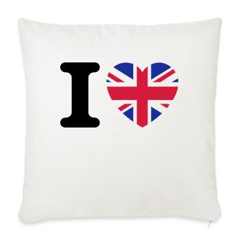 I love UK - Sofa pillowcase 17,3'' x 17,3'' (45 x 45 cm) - natural white - Front