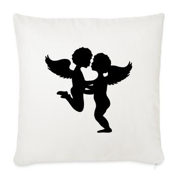 Two angels kiss each other - Sofa pillowcase 17,3'' x 17,3'' (45 x 45 cm) - natural white - Front
