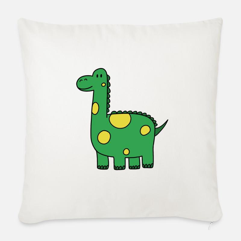 Dinosaur Illustration - Sofakissenbezug 45 x 45 cm - Naturweiß 