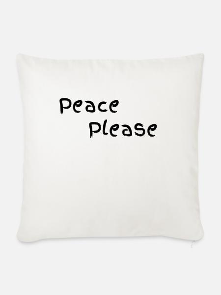 Peace please - Sofakissenbezug 45 x 45 cm - Naturweiß