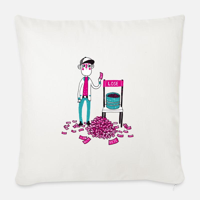 perdant - Housse de coussin décorative 45 x 45 cm - blanc nature