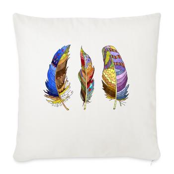 plumes - Housse de coussin décorative 45 x 45 cm - blanc nature - Devant