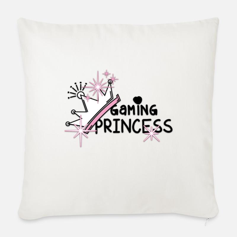 Princesse du jeu - Housse de coussin décorative 45 x 45 cm - blanc nature