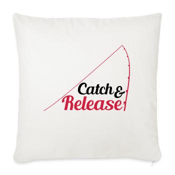 throw back release catch and release angler - Sofa pillowcase 17,3'' x 17,3'' (45 x 45 cm) - natural white - Front