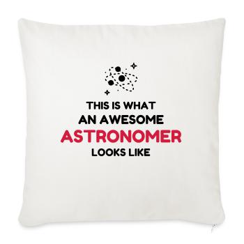 Astronomy / Astronomer / Astronomie / Astronom - Sofa pillowcase 17,3'' x 17,3'' (45 x 45 cm) - natural white - Front