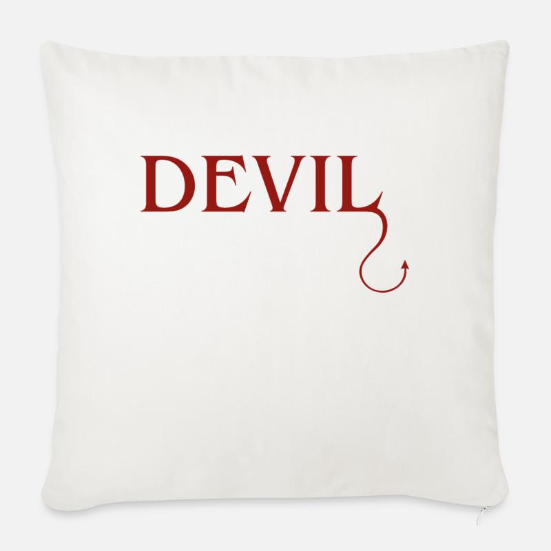 Devil - Sofakissenbezug 45 x 45 cm - Naturweiß 