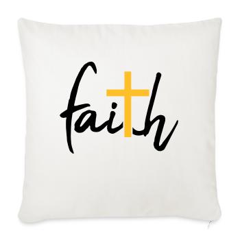 Faith Cross Faith - Sofa pillowcase 17,3'' x 17,3'' (45 x 45 cm) - natural white - Front