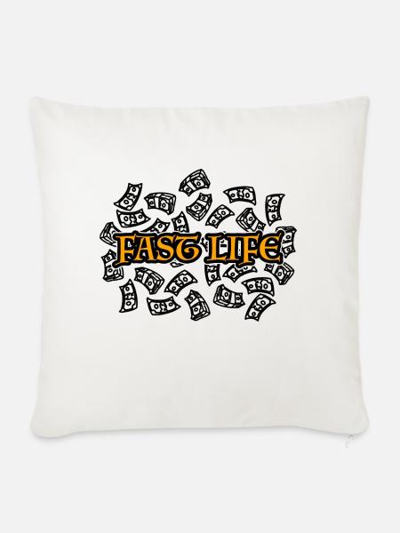 Fast Life - Sofakissenbezug 45 x 45 cm - Naturweiß 
