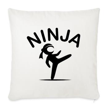 Ninja Arts Martiaux Fighter Symbol Cartoon Icône de bande dessinée - Housse de coussin décorative 45 x 45 cm - blanc nature - Devant